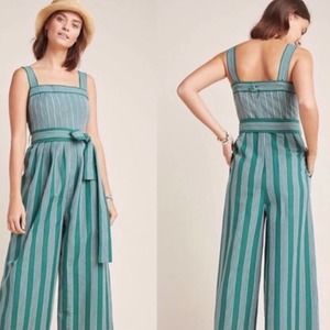 Prajal Pratap Green Stripe Jumpsuit Anthropologie